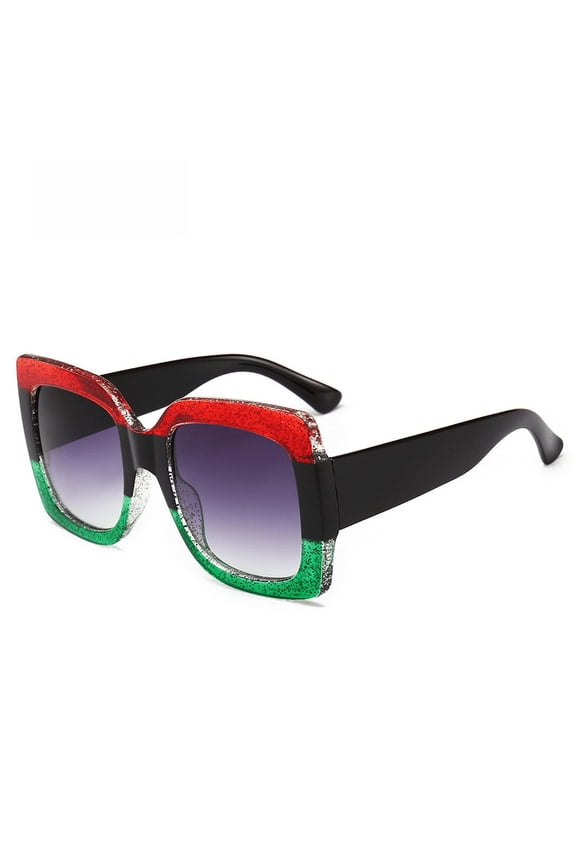 European and American fashion sunglasses retro three-color bee show sunglasses sunglasses-Tea+Tea Slices