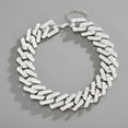 thumbnail image 1 of European and American hip-hop 30mm oversized Cuban chain thick chain trendy retro full diamond men's necklace, 1 of 9