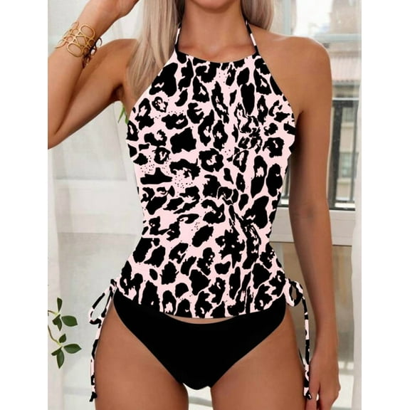 European and American popular coconut tree split swimsuit, women's beach sexy, conservative, belly covering, special price swimsuit