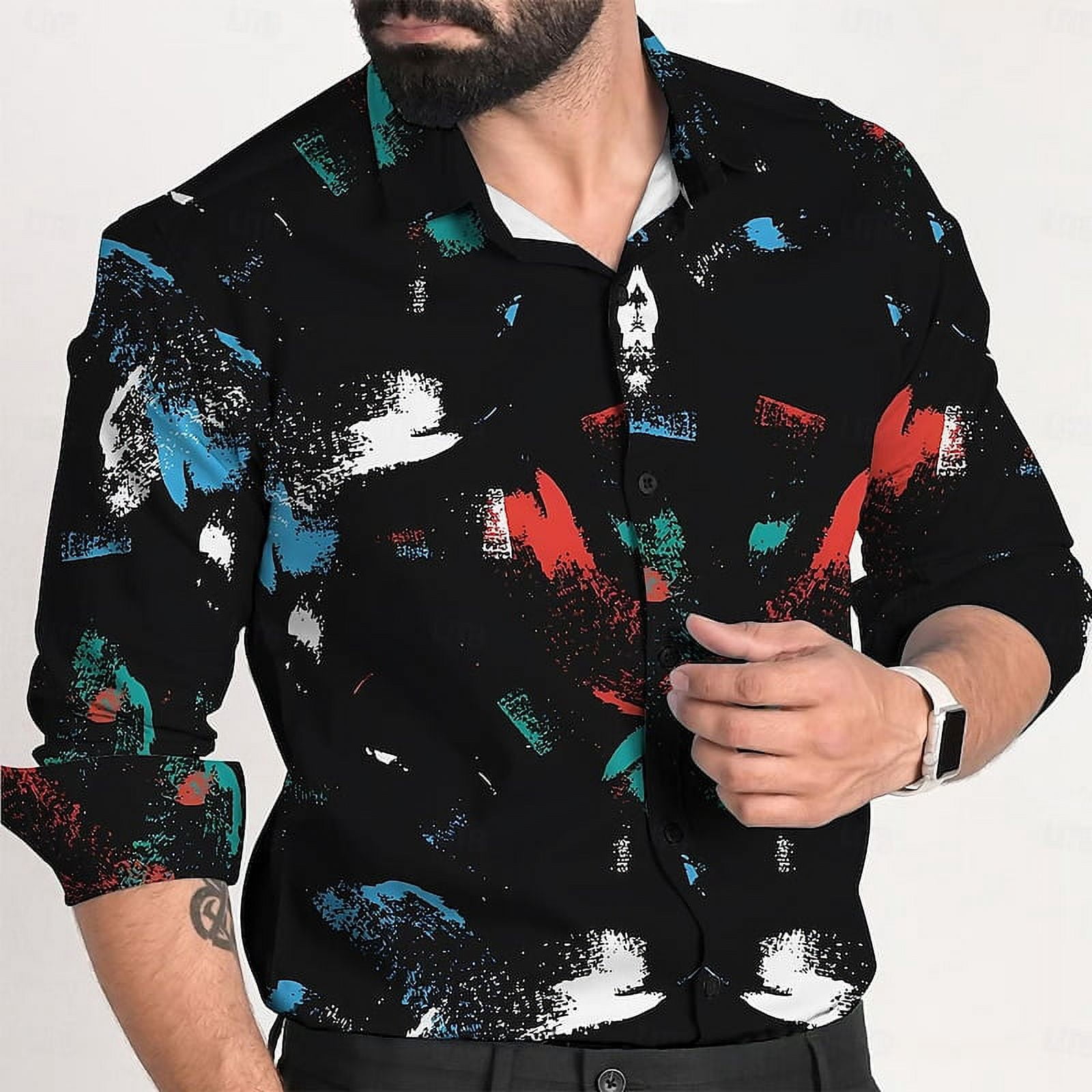 European and American style shirt new color changing lightning fashion ...