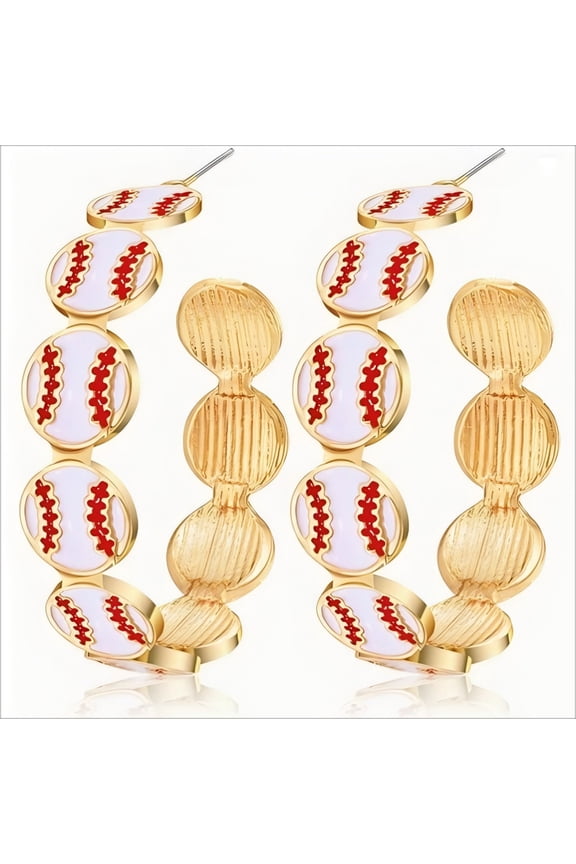 European and American style women's soccer earrings, helmet knitted hoop earrings, match day earrings, unique and high-end soccer earrings