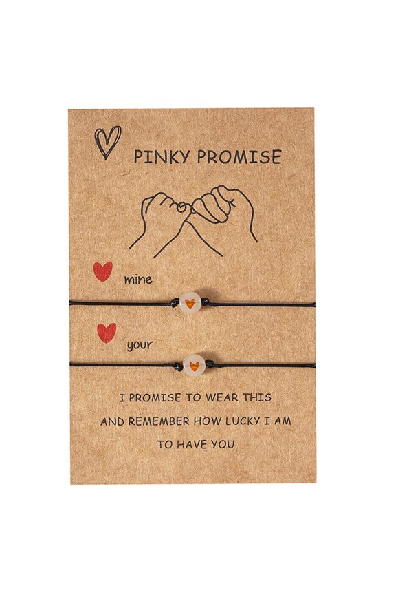 European and Simple Love Lucky Beads Friendship Couple Draw Hook Card Bracelet Adjustable Hand Rope