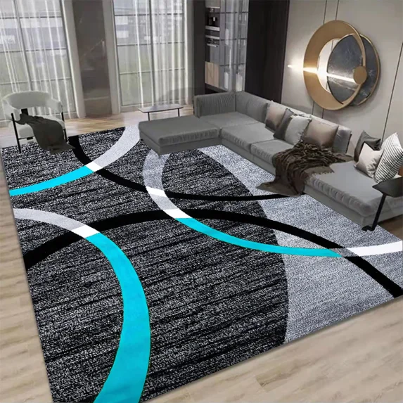European geometric lines printed decorative carpet bedroom bathroom living room restaurant