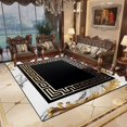 thumbnail image 1 of European geometry living room carpets luxury gold black frame rugs decoration bedroom study large area rug washable floor mat, 1 of 5