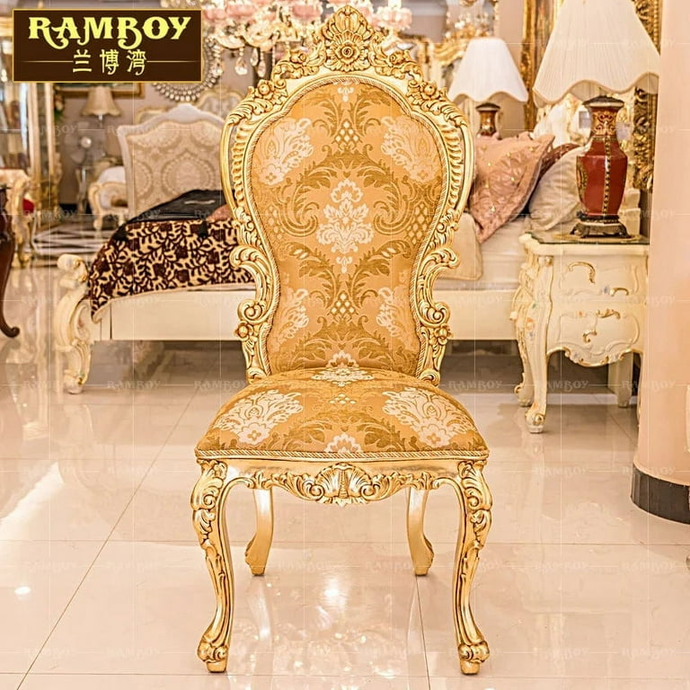 European luxury dining table and dining chair combination of French solid wood carved palace rectangular dining table Walmart