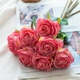 thumbnail image 1 of European-style Antique Burnt Edge Roses, Realistic Imitation Rose Bouquet for Wedding Decor, Living Room Table Centerpiece Display, Seasonal Home Kitchen Organizational Solution and Gift, AESTIVO, 1 of 9