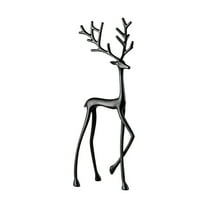 European-style Metal Reindeer Christmas Decor, 2025 Black Reindeer Christmas Decor, Elegant Indoor Holiday Decor, Vintage Standing Deer for Mantel Coffee Table Office Indoor