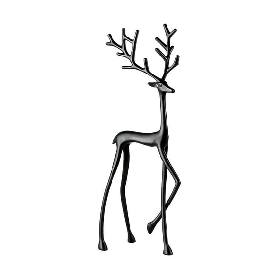 European-style Metal Reindeer Christmas Decor, 2025 Black Reindeer Christmas Decor, Elegant Indoor Holiday Decor, Vintage Standing Deer for Mantel Coffee Table Office Indoor
