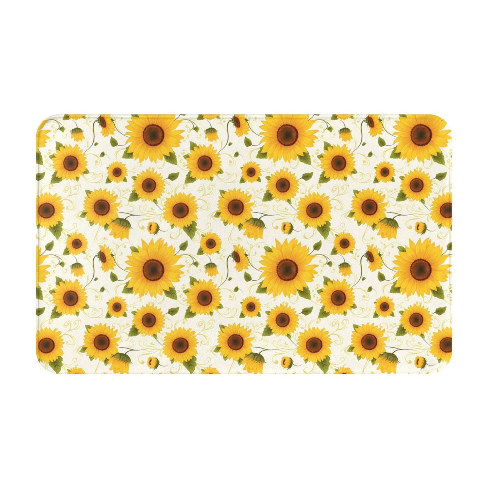 European-style Pattern Sunflower A Bathroom Rugs 30x20, Non-Slip ...