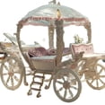 European style solid wood princess pink children's carriage French cute