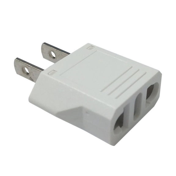European to Us Plug Adapter, 2 Pin Round to Flat Plug Adapter, Travel Power Adapter for Europe Asia to Usa, 2 Pack