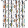 thumbnail image 1 of Europen Modern Mid Century Blackout Curtains Abstract Background Mid Century Colorful Diamond Print Grommet Window Treatment Energy Saving Thermal Insulated Drapes 42"W x 108"L (Pack of 2), 1 of 6