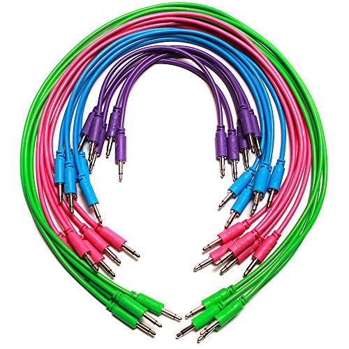 Eurorack Patch Cables - 20 Pack! 3.5mm 1/8 inch Mono 6" 12" 18" 24" (15cm, 30cm, 45cm, 61cm)$$Music