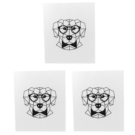 Euroscrubby Dog Dishcloth Fabric Super Absorbant Puppy Glasses 1057