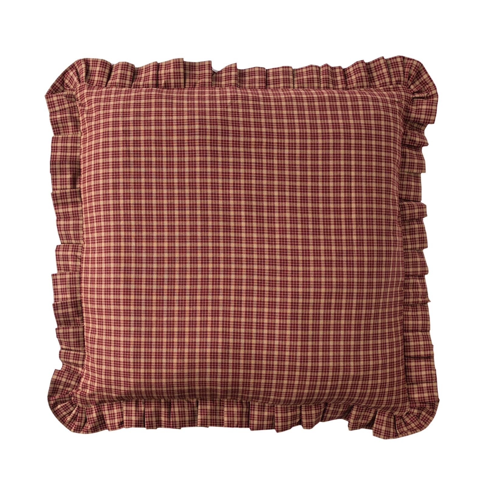 Rustic Red Plaid Cotton Euro Pillow Sham