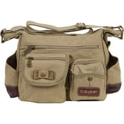 Eurosport Canvas Messenger Bag B420 Multi Pockets Adjustable Strap Khaki