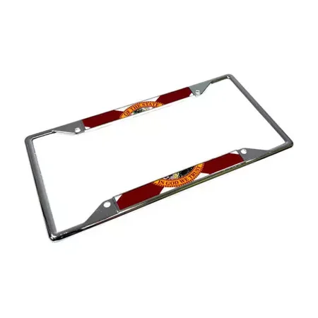 Eurosport Daytona Florida Flag 4-Hole Chrome Stainless Steel License Plate Frame