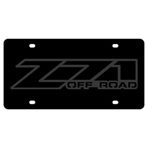 Eurosport EUR3330-7 Z71 Off Road Metal Stainless Steel License Plate, Black