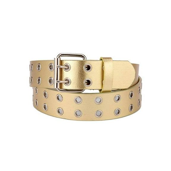 Eurosport Solid Rich Fashion Color Double Grommet Belt - BW9915A - Gold - Large