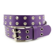 Eurosport Solid Rich Fashion Color Double Grommet Belt - BW9915A - Purple - X-Large