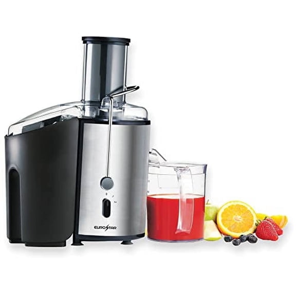EUROSTAR EJE7000B 700W Juice Extractor with Big Mouth 3" Feed Chute, 2-Speeds, Black