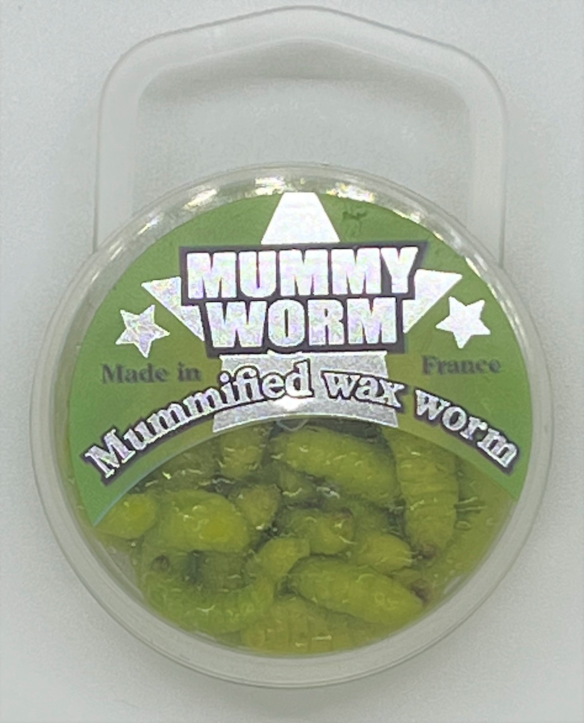 Eurotackle Mummy Worm Preserved Wax Worms, Chartreuse, 35+/pack