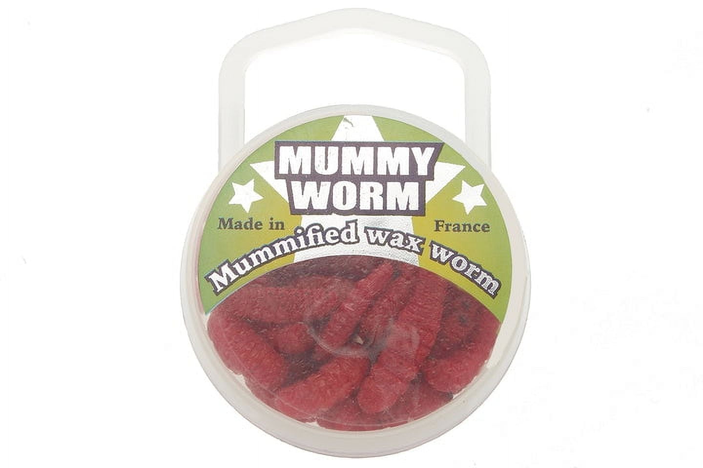 Eurotackle Mummy Worm Preserved Wax Worms, Red, Model 00105, 35+/pack