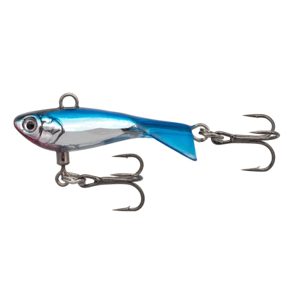 Eurotackle Z-Darter V2 Micro 1" 1/16oz Ice Fishing & Panfish Rattle Jigging Minnow Lure Blue Chrome UV