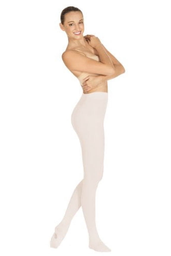 210 Adult Convertible Seamless Tights (White, Small/Medium)