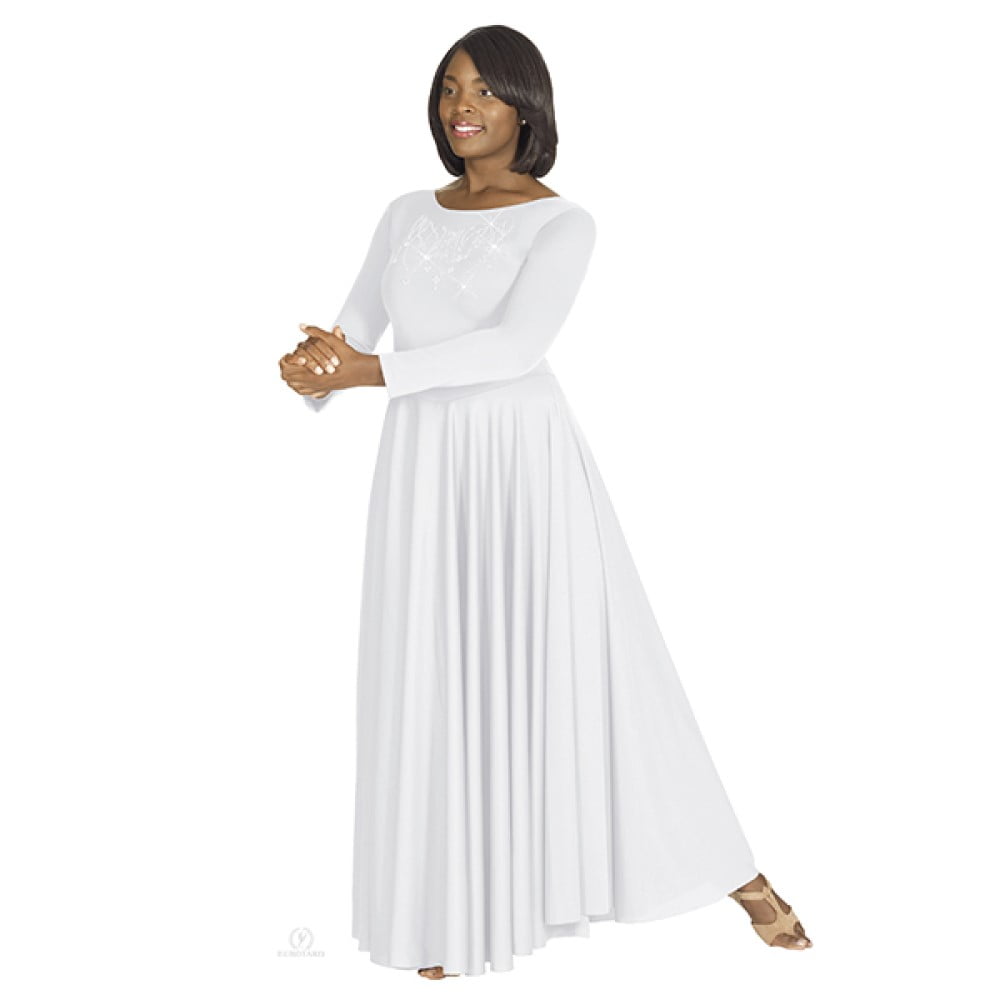bishop sleeve a line wedding dress Lauren Elaine
