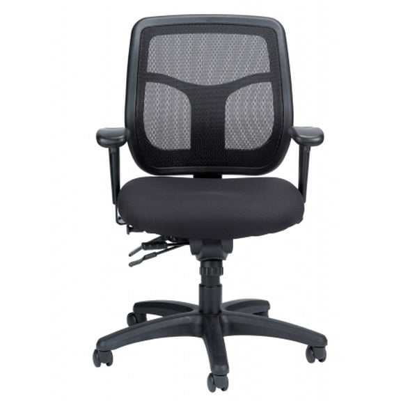 The Raynor Group Apollo Multi-function Mesh Task Chair, Supports Up To 250 Lbs., Silver Seat/silver Back, Black Base