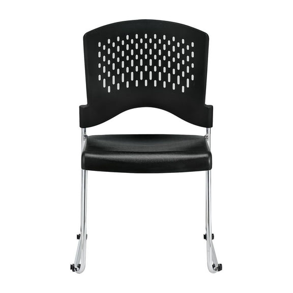Eurotech Seating Aire Plastic Stackable Guest Chair, Black (Set of 4)