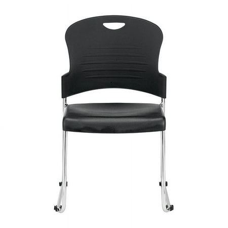 Eurotech Seating Aire Plastic Stackable Guest Chair, Black (Set of 4)