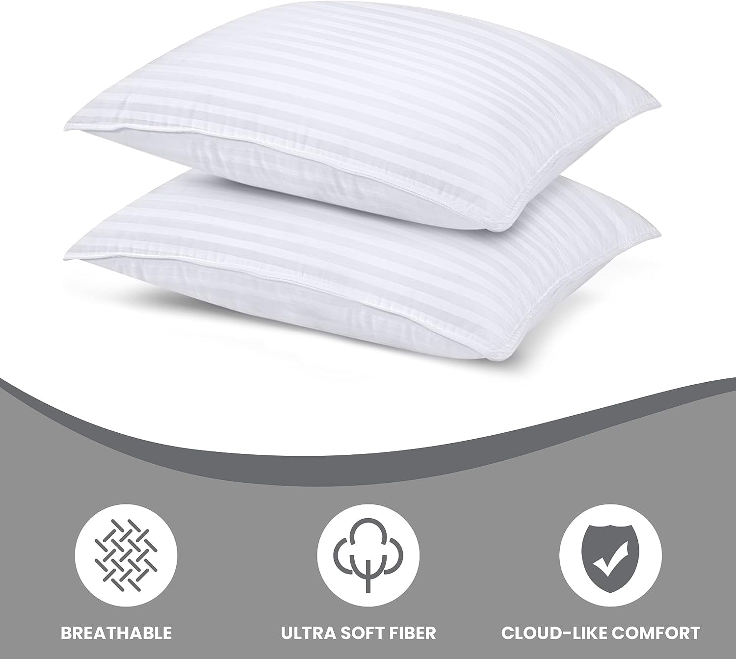 Eurotex 18x18 inch 100 Cotton Pillow Inserts Soft Fluffy for Bed, Pack