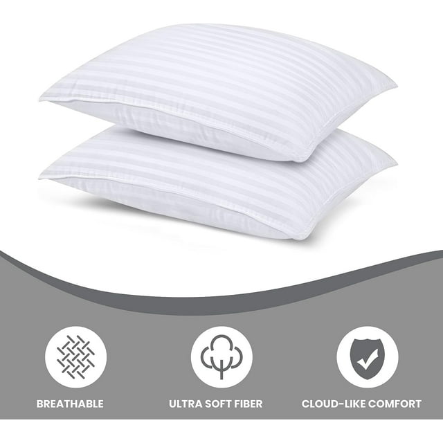 Eurotex 24x24 inch 100 Cotton Pillow Inserts Soft Fluffy for Bed, Pack of 2