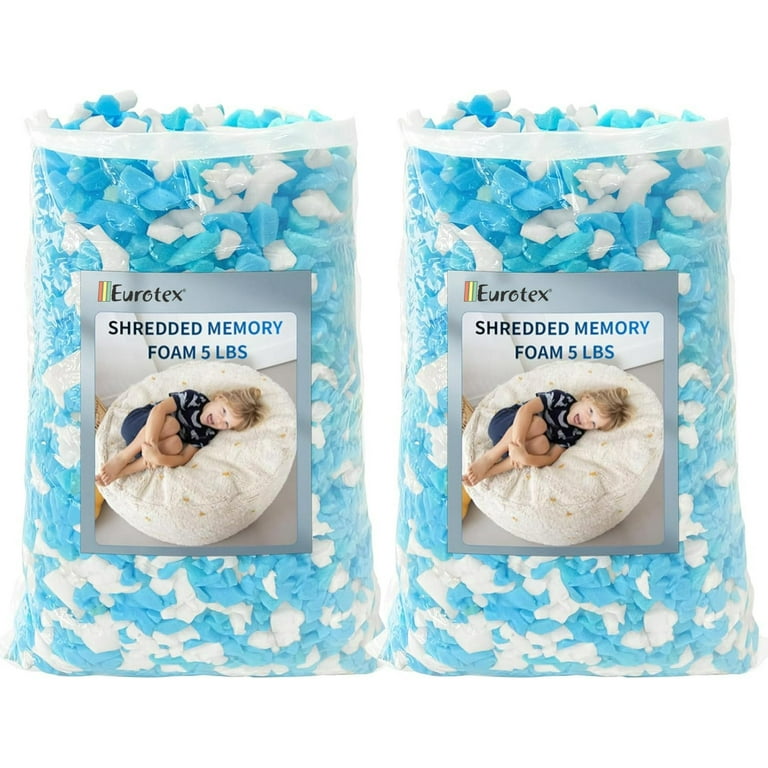 Eurotex Bean Bag Filler Shredded Memory Foam for Pillow Stuffing, Couch  Pillows, Cushions ( lbs 10) 