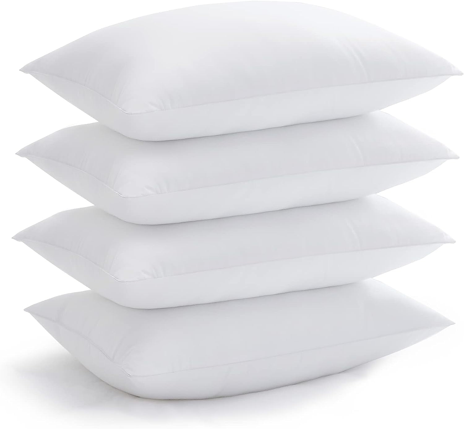 White Queen Size Down Alternative Bed Pillows, Pack of 4