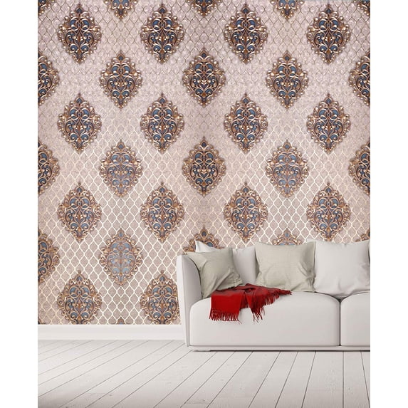 Eurotex Damask Design Wallpaper Roll for Living Room (Luxury Vinyl Coated, 57 Sq.ft Roll)