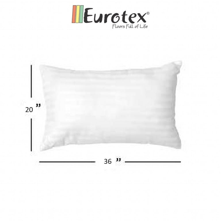 Eurotex 20x36 inch Gel Fibre Pillow Inserts Soft Fluffy for Bed Pack of 2