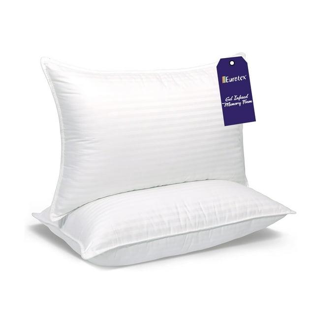 Eurotex Gel Infused Foam Bed Pillows Gel Cooling Pillow for Back