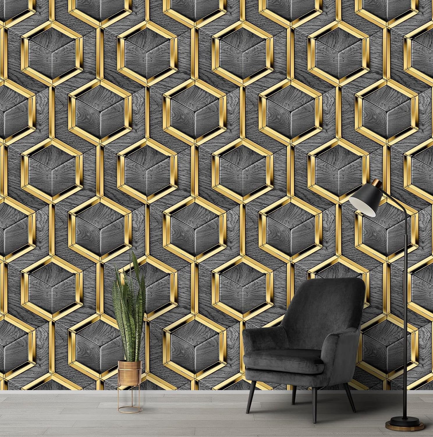 Eurotex Geometric Design Wallpaper for Covering Living Room, Bedroom ...