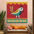 thumbnail image 1 of Eurotex Indian Kalighat Bird Wall Art Canvas Painting For Home Decor Ready To Hang Art Wall Art, Painting for Bed Room 18x18 in (Without Frame), 1 of 1
