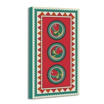Eurotex Indian Kalighat Fish Wall Art Canvas Painting For Home Decor Ready To Hang Art Wall Art, Painting for Bed Room, 18x18 in (Without Frame)