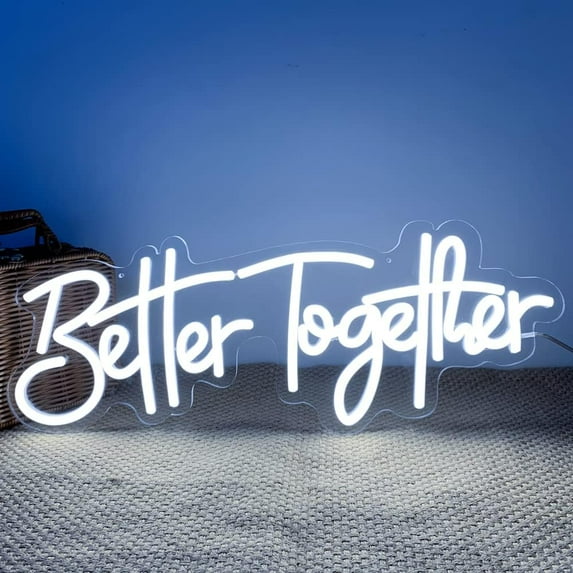 Eurotex Led Neon Signs for Wall Decor, Bedroom - (Better Together, 55 x 20 cm)