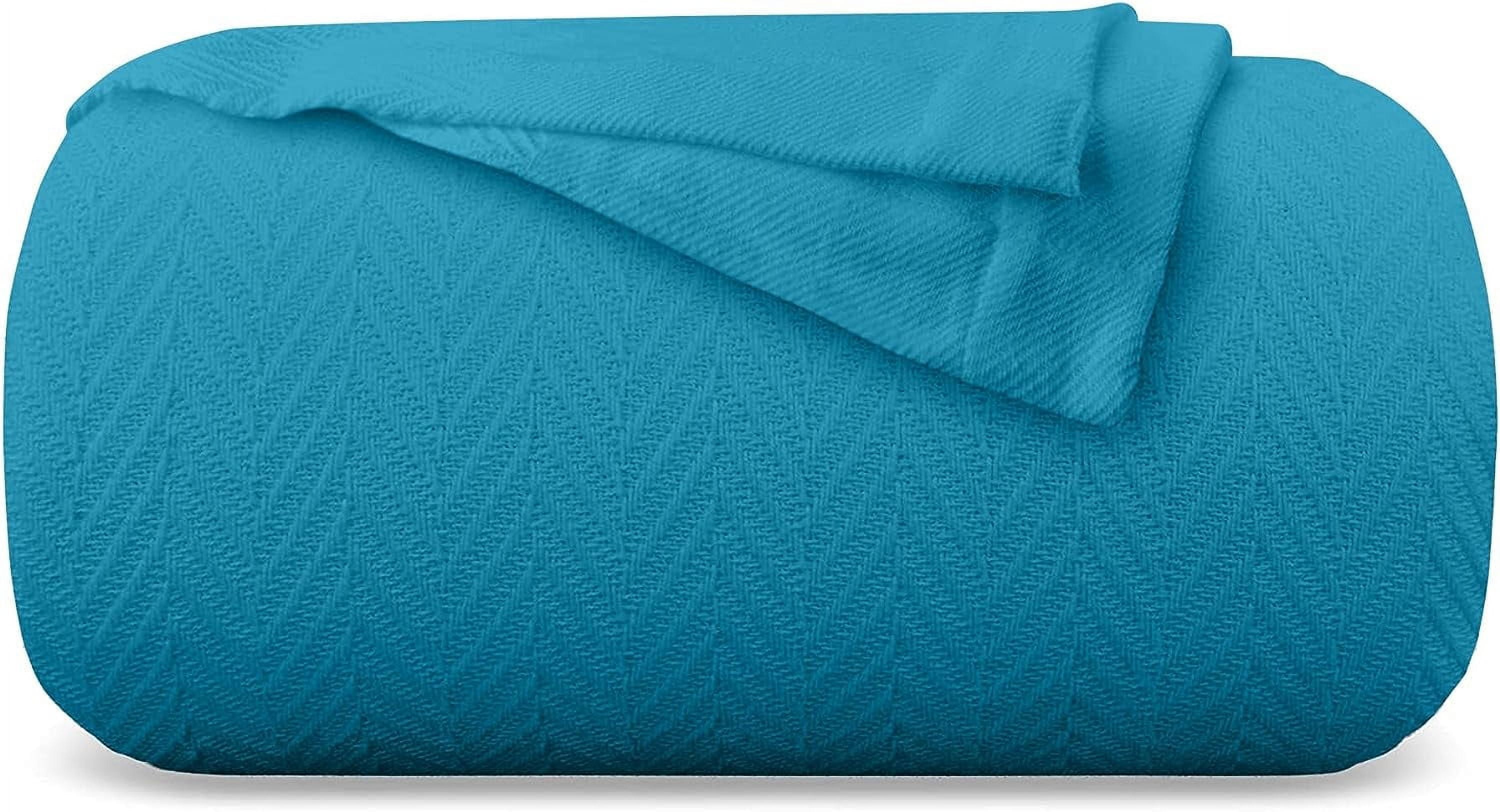 Eurotex Luxury Cotton Blankets for King Size Bed AllSeason Cozy 100 Cotton Herringbone Soft