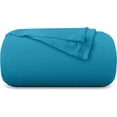 thumbnail image 1 of Eurotex Luxury Cotton Blankets for Twin Size Bed | All-Season 100% Cotton Herringbone Lightweight, Soft & Cozy Fall Thermal Blanket, 350GSM, 66x90 inches | Teal, 1 of 9