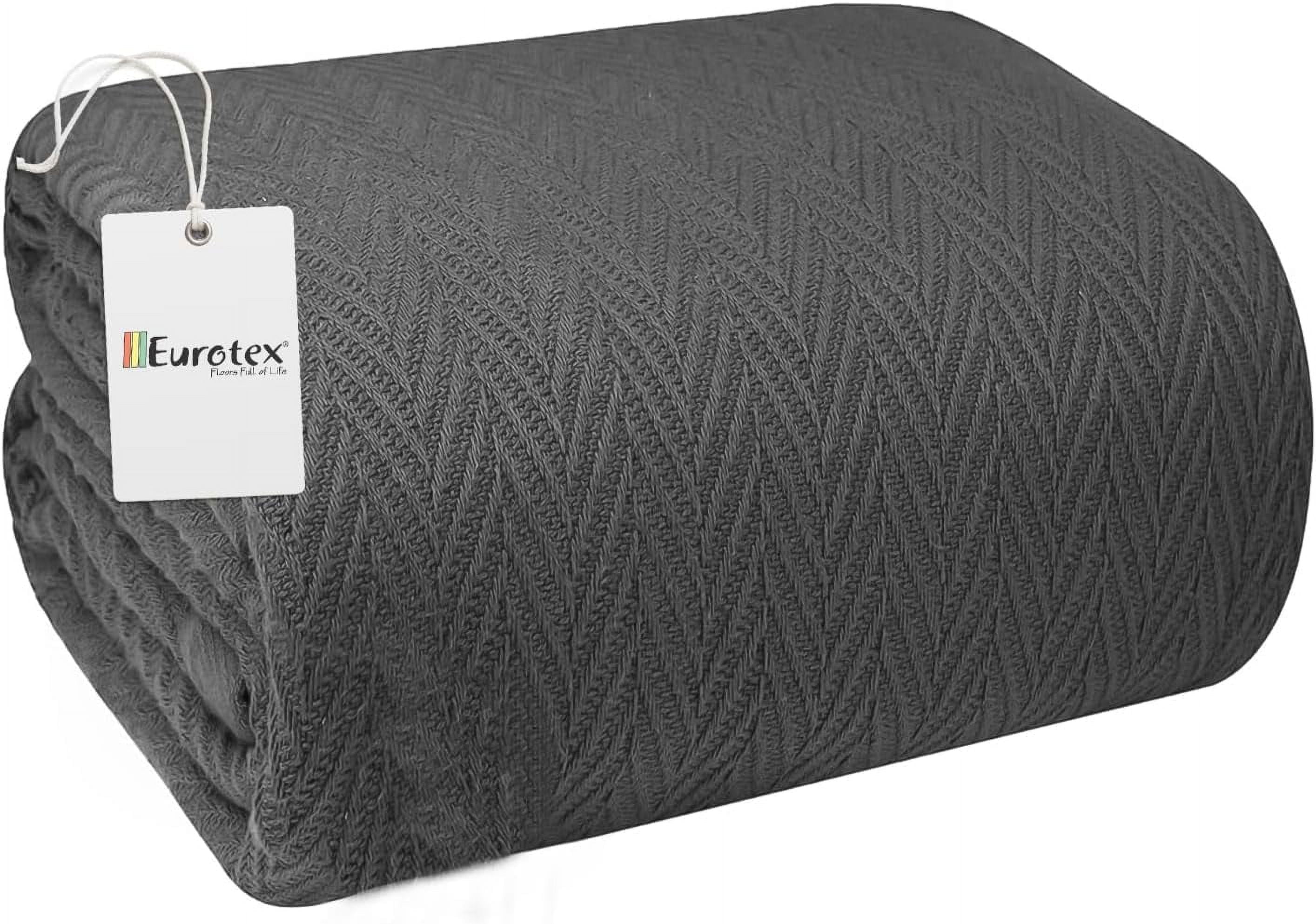 Eurotex Luxury Cotton Blankets for Twin Size Bed | All-Season 100% ...