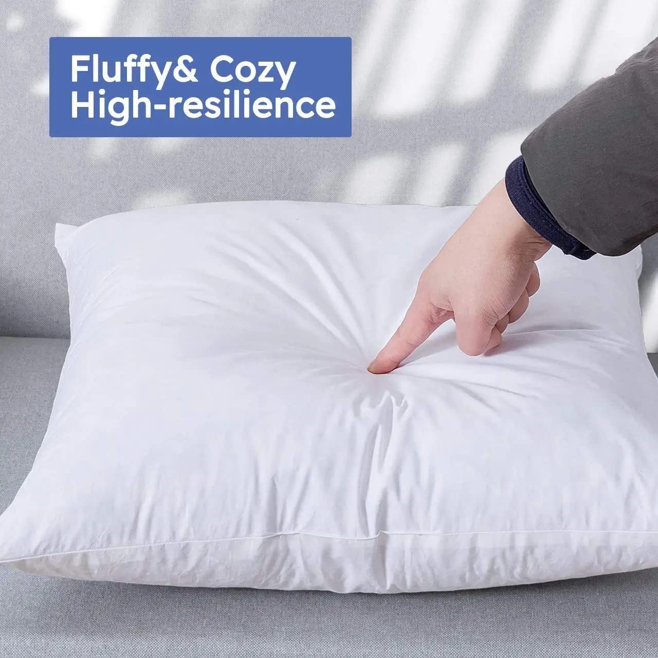 Eurotex 24x24 inch Microfibre Pillow Inserts Soft Fluffy for Bed, Pack