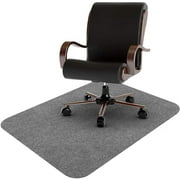 Eurotex Office Desk Chair Mat for Hard Floors, Computer Carpet, Floor Protector, Anti-Slip (Polyester, 47 x 35 inches, Light Grey)