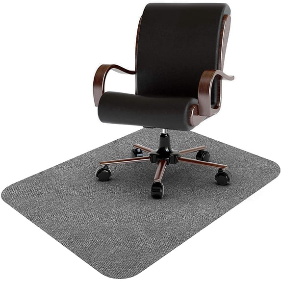 Eurotex Office Desk Chair Mat for Hard Floors, Computer Carpet, Floor Protector, Anti-Slip (Polyester, 47 x 35 inches, Light Grey)